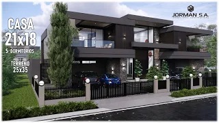 House Design | Modern House Design | 21x18m 2 Storey | 5 Bedrooms