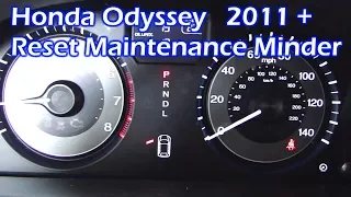 Honda Odyssey Reset Maintenance Minder 2011 - 2017