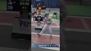 Sabre Fencer Makes 1000 IQ Play #shorts