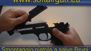 Tutorial smontaggio parziale e rimontaggio pistola a salve Bruni modello  Beretta 92