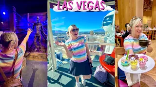 LAS VEGAS! Caesars BACCHANAL Buffet, Stranger Things Experience, 500 ft Views & My 1st Win