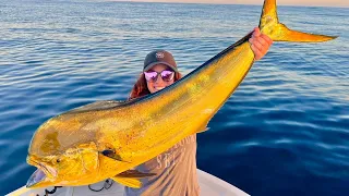 Her First Dorado is a GIANT! Fishing Southern California for Mahi Mahi (CATCH, CLEAN and COOK)