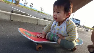 スケボーで遊ぶどんちゃんお兄ちゃんのキックボードにも乗りたい🛴　ひなごんおいちゃんどんちゃん三兄弟Vlog