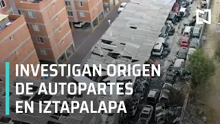 Investigan predio de autopartes robadas, Iztapalapa - Las Noticias