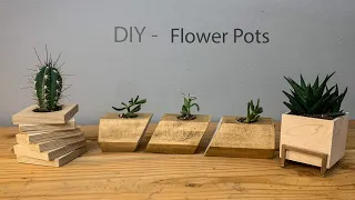 DIY 3 Small Wood Pots | Making Small Planters,Pots | How to Video