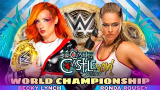 Becky Lynch vs Ronda Rousey Women's World Championship Full Match WWE Clash At The Castle 2024