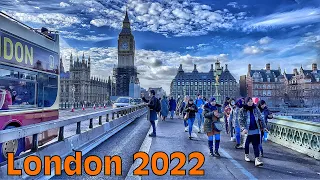 London HDR 4K | Tourists Attractions Walking Tour 2022 | London Winter Walk 2022 | London Walk 2022