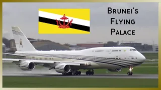✈️ Sultan of Brunei's Flying Palace Boeing 747-8 departing Hamburg Airport