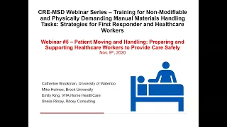 Webinar: Patient Moving and Handling: Preparing and Supporting Healthcare Workers to Provide Care