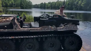 Argo 8x8 HDI with trolling motor using linear lifting actuator