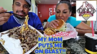 Dino’s Burgers: CHEESY Carne Asada Fries, Double CheeseBurger, French Fries Mukbang/Eating Show