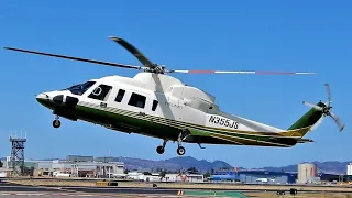 Sikorsky S-76 Start-Up, Takeoff & Landing VIP Like Queen Elizabeth II Executive Helicopter- N355JS