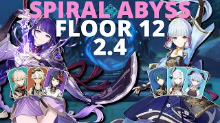 Raiden HyperCarry & Ayaka Freeze Spiral Abyss Floor 12 2.4 (9 Stars) | Genshin Impact