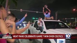 Miami Heat fans celebrate Game 7 win