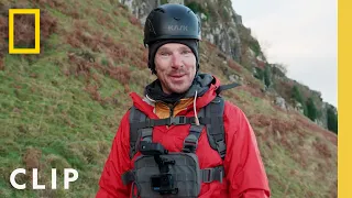 Benedict Cumberbatch solo rappels down a cliff | Running Wild with Bear Grylls