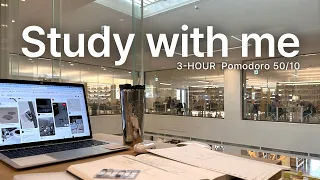 2-HOUR STUDY WITH ME library | Calm Rain sound🌧️ | Pomodoro 50/10 | with pomodoro timer