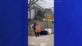 Renowned cellist Yo-Yo Ma plays outside Russian embassy in DC