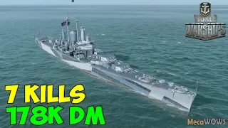 World of WarShips | Des Moines | 7 KILLS | 178K Damage - Replay Gameplay 4K 60 fps