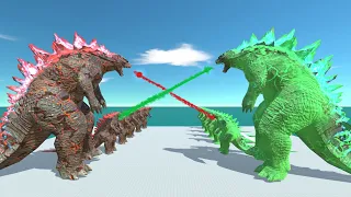 Legendary Godzilla War | Lava Godzilla 2014 vs Green Devil Godzilla - Animal Revolt Battle Simulator