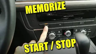 Disable Start/Stop with Memory Function Change Default Settings on Audi A6 C7 2016