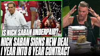 Nick Saban Renegotiates 8 Year Contract After 1 Year To Be Highest Paid Coach | Pat McAfee Reacts