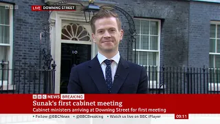 BBC News at 9 | 26th October 2022 | Rishi Sunak's First Cabinet Meeting & PMQ's