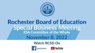 Special Meeting: ESA Committee of the Whole | November 8, 2022