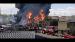 Пожежа на нафтобазі у тимчасово окупованій Макіївці на Донеччині