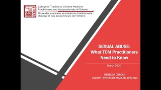 Webinar on the Standard for Preventing Sexual Abuse