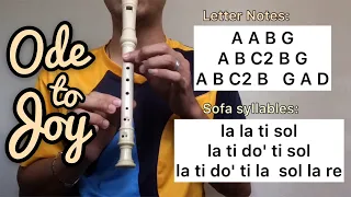 Ode to Joy | Recorder Letter Notes and Sofa Syllables / Flute Chords