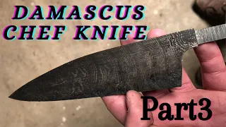 Damascus Chef Knife (Part 3) (Straightening the Blade)