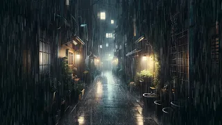 ASMR sound of rain in an alley with heavy rain 💤💤💤