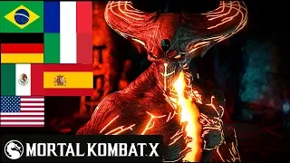 Mortal Kombat X - Voice Comparison | Johnny Cage, Cassie Cage & Shinnok | 7 Different Languages