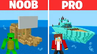 MIKEY vs JJ Family - Noob vs Pro: HUGE Yachts Challenge in Minecraft