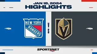 NHL Highlights | Rangers vs. Golden Knights - January 18, 2024