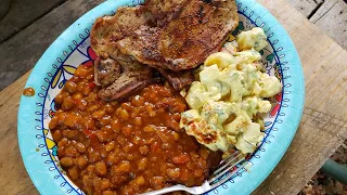 Good old fashion potato salad& Baked Beans/ and some good chit chat with Mr. Brown