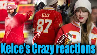 Travis Kelce's OMG reaction with Taylor Swift's No.87 jacket