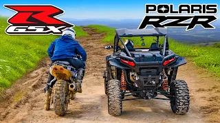 Off-road Super Bike v Polaris RZR: DRAG RACE