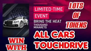 Asphalt 9 - BRING THE HEAT -  Collecting lots of TOKENS with available Cars - Touchdrive