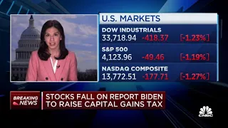 Stocks slide on report President Joe Biden will raise capital gains tax