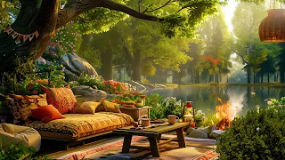Soothing Jazz Instrumental Music at Fairy Garden Ambience For Study 🌸 To Calm Your Anxiety and Relax