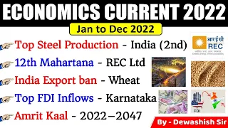 Economics Current Affairs 2022 | Jan To Dec 2022 | Banking | Finance | By Dewashish Sir #economics