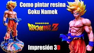 Como pintar Goku namek facil y rapido impreso en resina 3D con acrilicos/impresion 3D