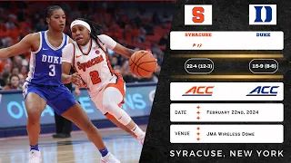 No. 17 Syracuse vs Duke | ACC | 2.22.24