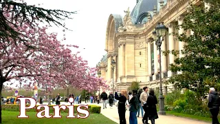 Paris France - HDR walking tour in Paris, 4K HDR - Paris Spring 2024 - Champs Élysées