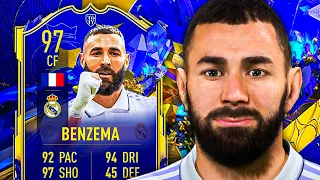 5⭐ WEAK FOOT! 🤩 97 TOTY Benzema Player Review - FIFA 23 Ultimate Team