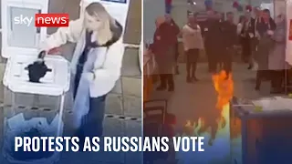 Polling stations attacked as Russians vote in presidential election