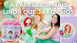 FESTA DA PEQUENA SEREIA COM UMA PALETA MODERNINHA | Mesa do bolo com tendências 2024 | Mania de Fita