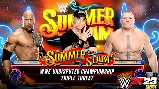 WWE2K23 - John Cena vs The Rock vs Brock Lesnar- Full Match - PS5 Gameplay