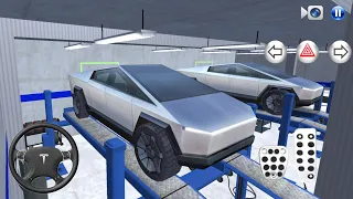 New Tesla Cybertruck car in Auto Repair Shop Funny Driver - 3D Driving Class Simulation